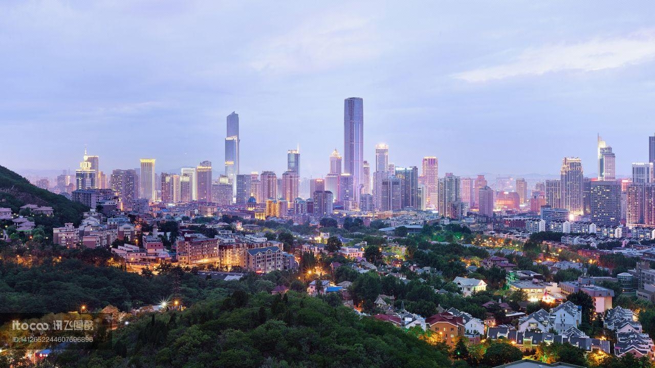 建筑夜景,都市夜景,民居