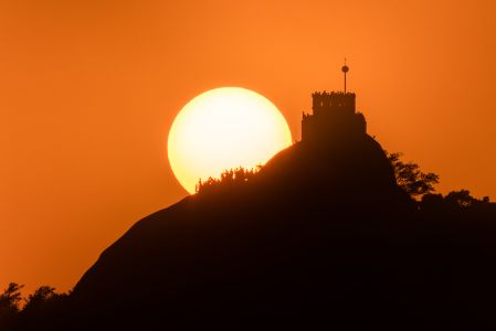 太阳,天空,山峦,自然风光,植物