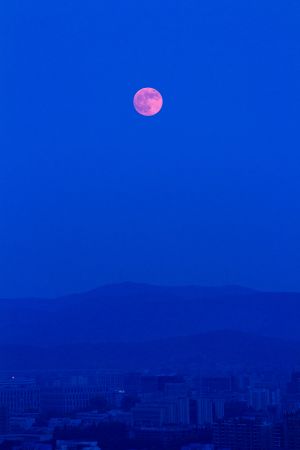 天空,自然风光,夜晚,特写,月亮,山川,建筑