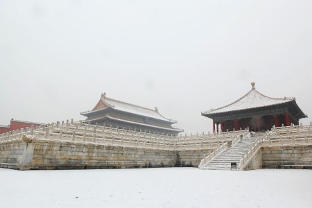 建筑,雪,冬天,景点,北京,历史古迹,故宫,城镇