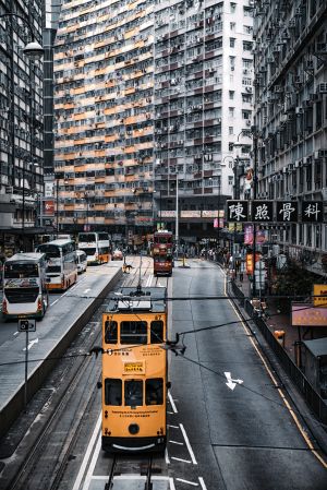 香港,都市,道路,电车,鸟瞰,城镇,建筑,交通工具,汽车,街道