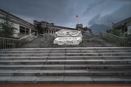 汶川地震遗址,城镇,纪念碑,建筑