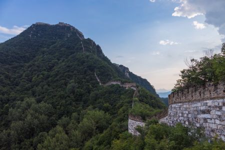 建筑,中国,北京,箭扣长城,历史古迹,自然风光,森林,天空,山川,植物,树木,白云