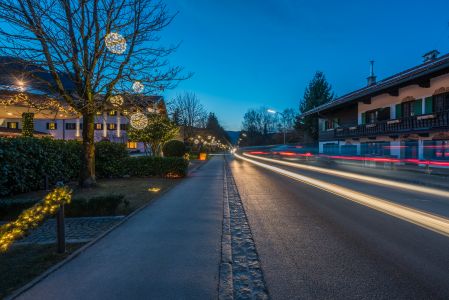 德国,公路,夜晚,城市街道,街道,慕尼黑,建筑,城镇,全景,国外,树木