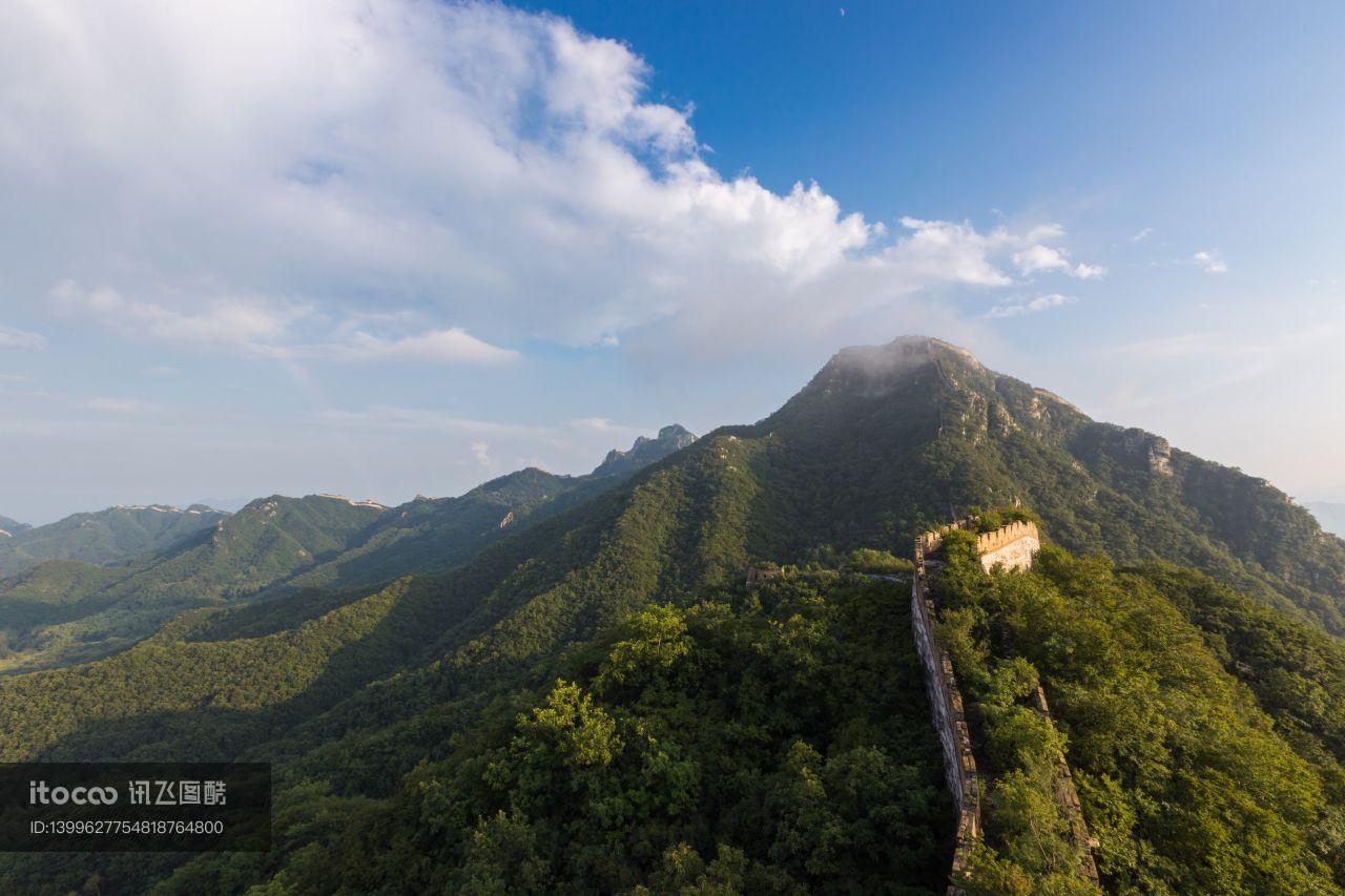 建筑,仰拍,箭扣长城