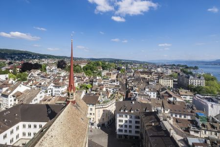 城镇,江河,建筑,桥梁,国外,全景,瑞士,村镇