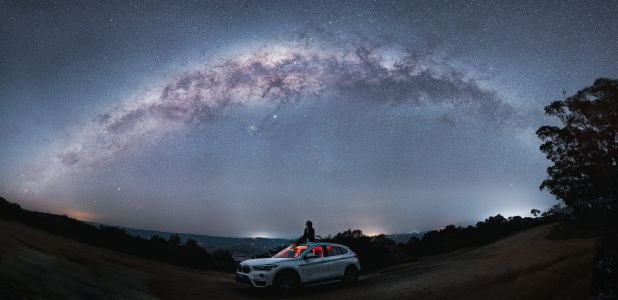 自然风光,夜晚,天空,全景,天文,星星,星空,植物,树木