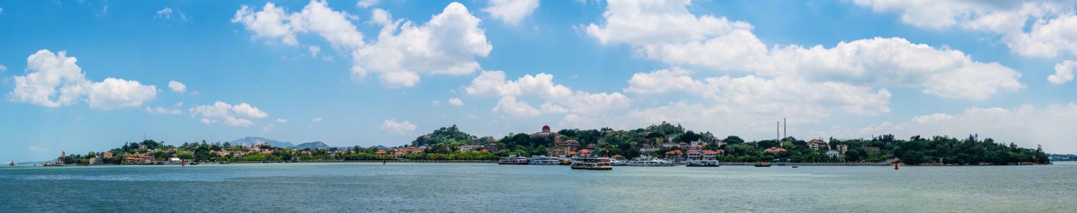 自然风光,天空,风景,树,海岛,白云,山川,植物
