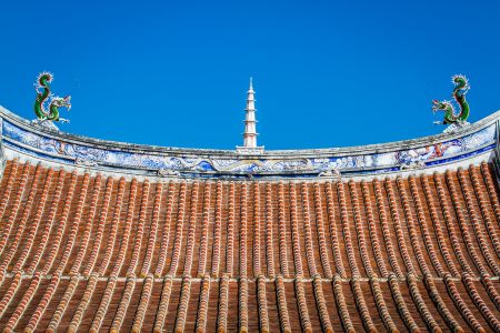 房顶,传统建筑,台湾,城镇,建筑