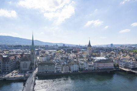 城镇,江河,建筑,桥梁,国外,全景,瑞士,村镇