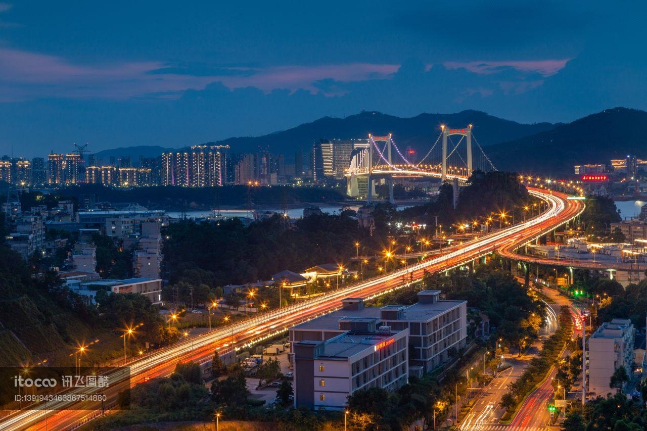 建筑,道路,夜晚