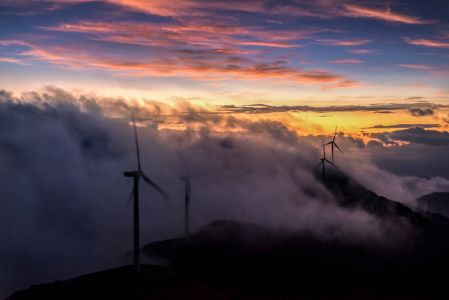 天空,自然风光,白云,雾,日落,霞光,卷积云