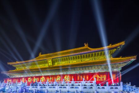 寺庙,建筑,夜晚,北京,城镇