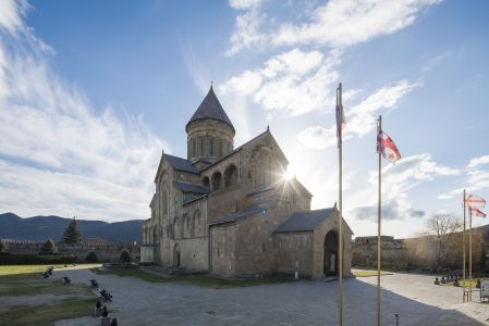 建筑,格鲁吉亚,国外,城镇,天空,白云,太阳