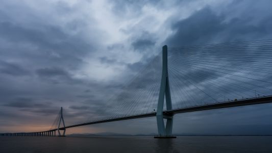 桥,天空,江河,自然风光,城镇