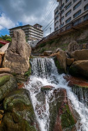 瀑布,建筑,生活工作,自然风光,都市