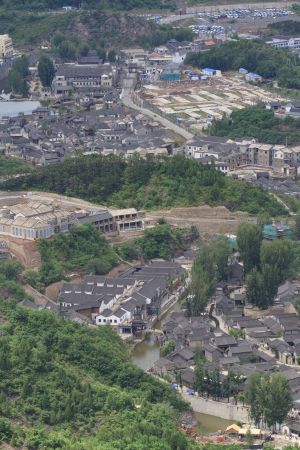 建筑,传统建筑,民居,山峦,鸟瞰图,城镇,北京,古北水镇