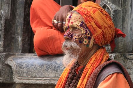 国外,人像,尼泊尔,老人,特写头像,抓拍人像,孤独,民俗风情,人物活动,信徒
