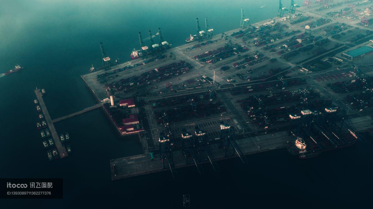 港口码头,天津,航拍