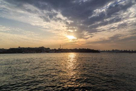 自然风光,江河,日落,天空