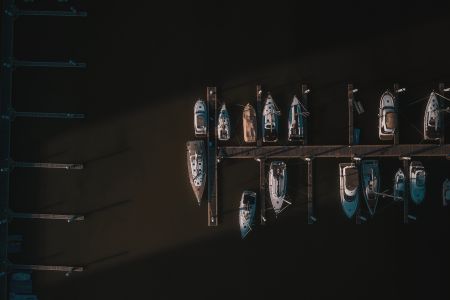 夜晚,航拍,船,道路,生活工作,湖泊,海洋,江河,桥,交通工具