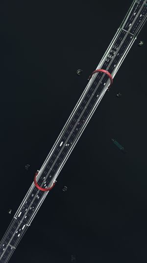 桥,道路,航拍,江河,船,城镇,交通工具,汽车