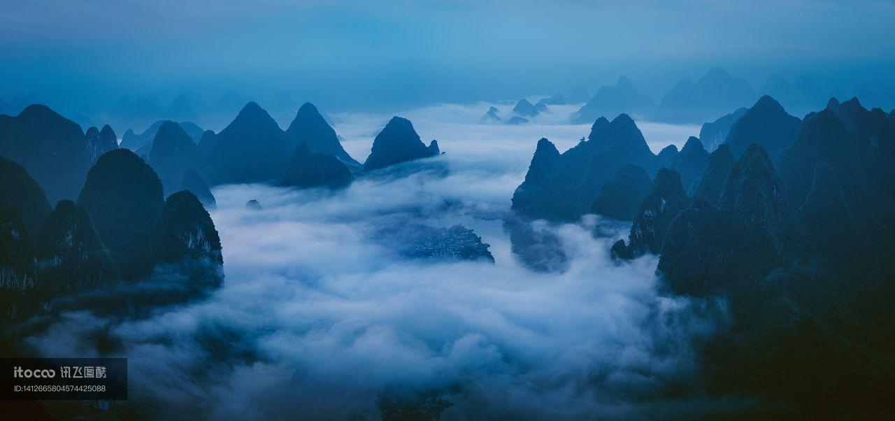 山峦,自然风景,云雾缭绕