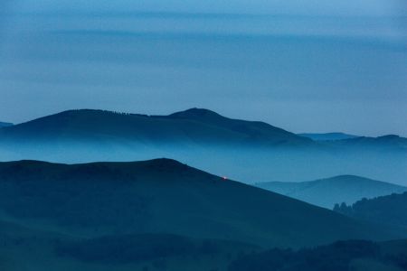 天空,自然风光,山川,夜晚,俯瞰,雾,森林