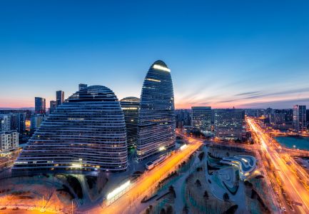 建筑,城镇,夜晚,都市