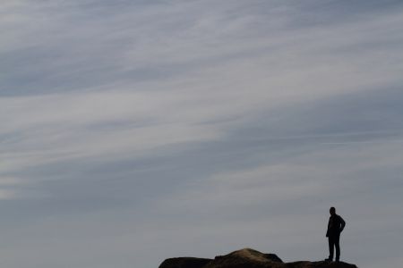 人像,全身像,天空,岩石