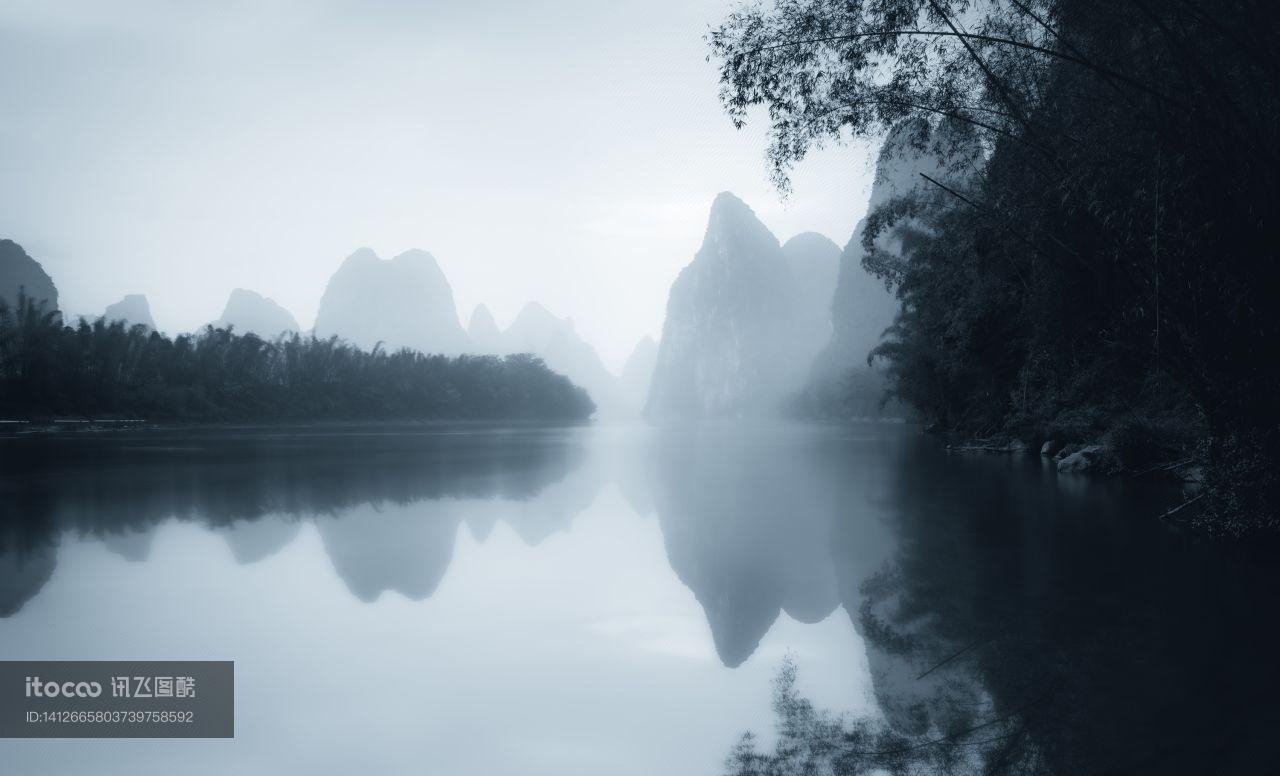 江河,山峦,自然风景