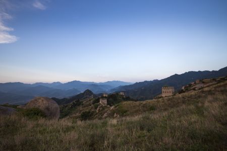 历史古迹,建筑,自然风光,山川,全景,南楼台长城,天空,中国,河北,植物,青草