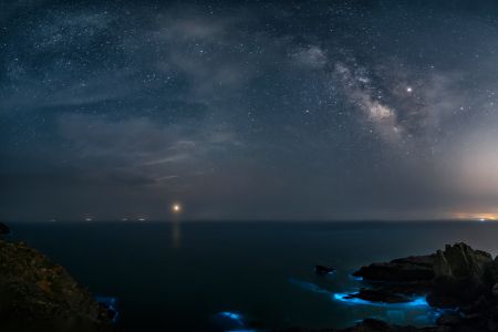 自然风光,星空,星星,夜晚,气候气象,天文摄影,宇宙天文,岩石,海洋