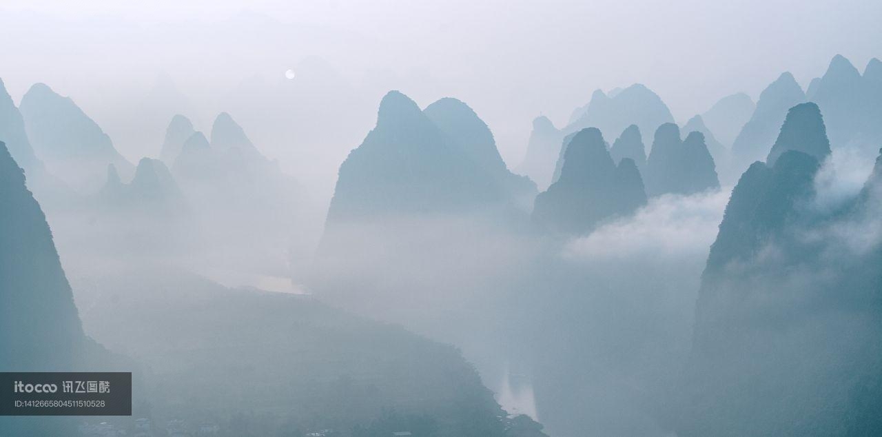 江河,山峦,自然风景