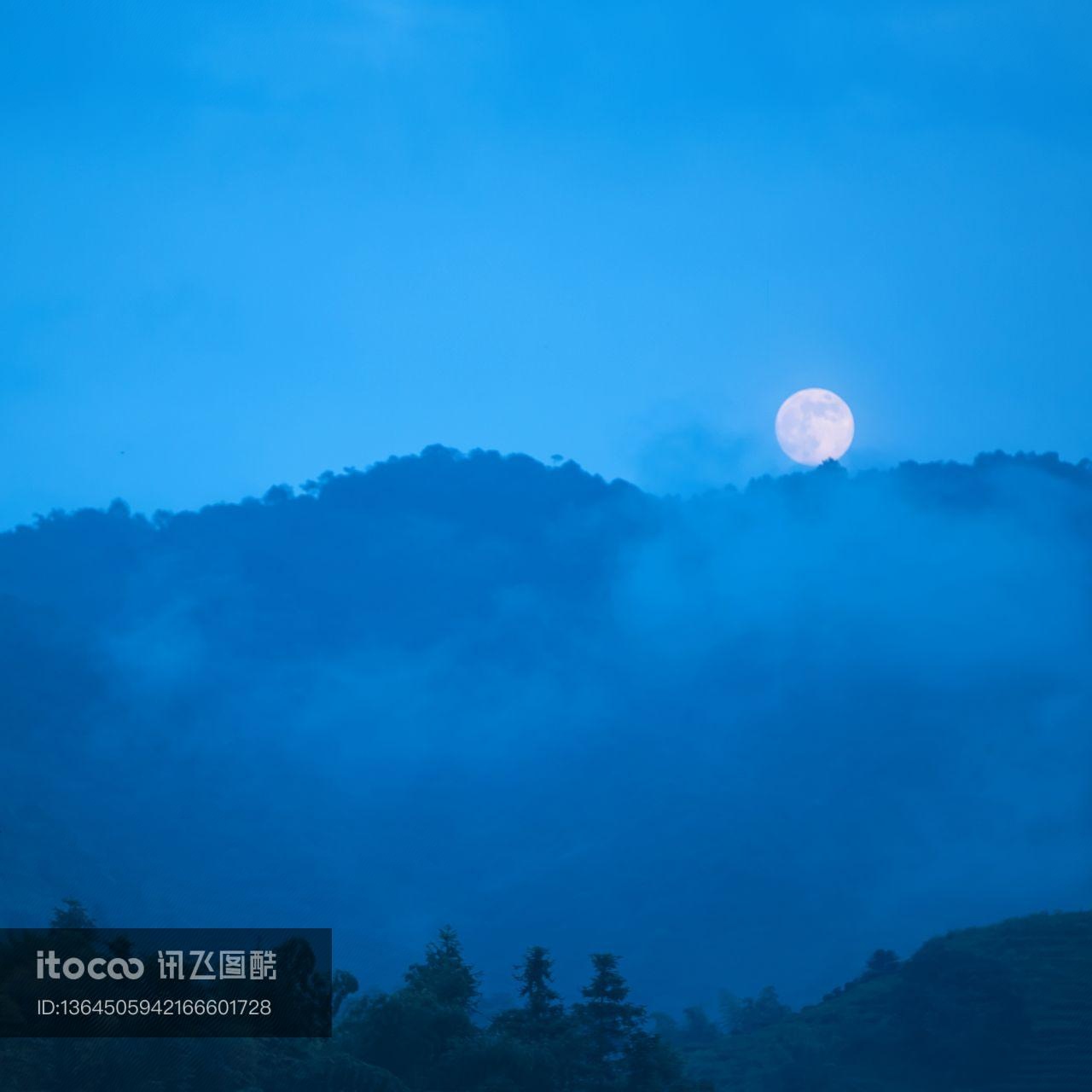 山川,月亮,月夜