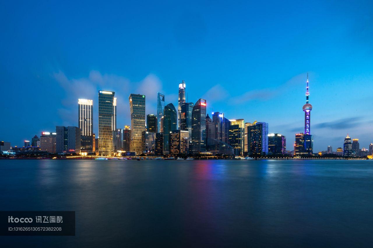 上海,夜晚,建筑夜景