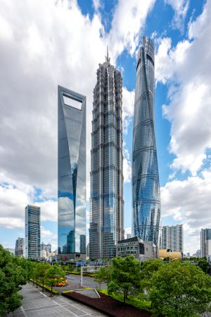 城镇,上海,建筑,现代建筑,白云,天空