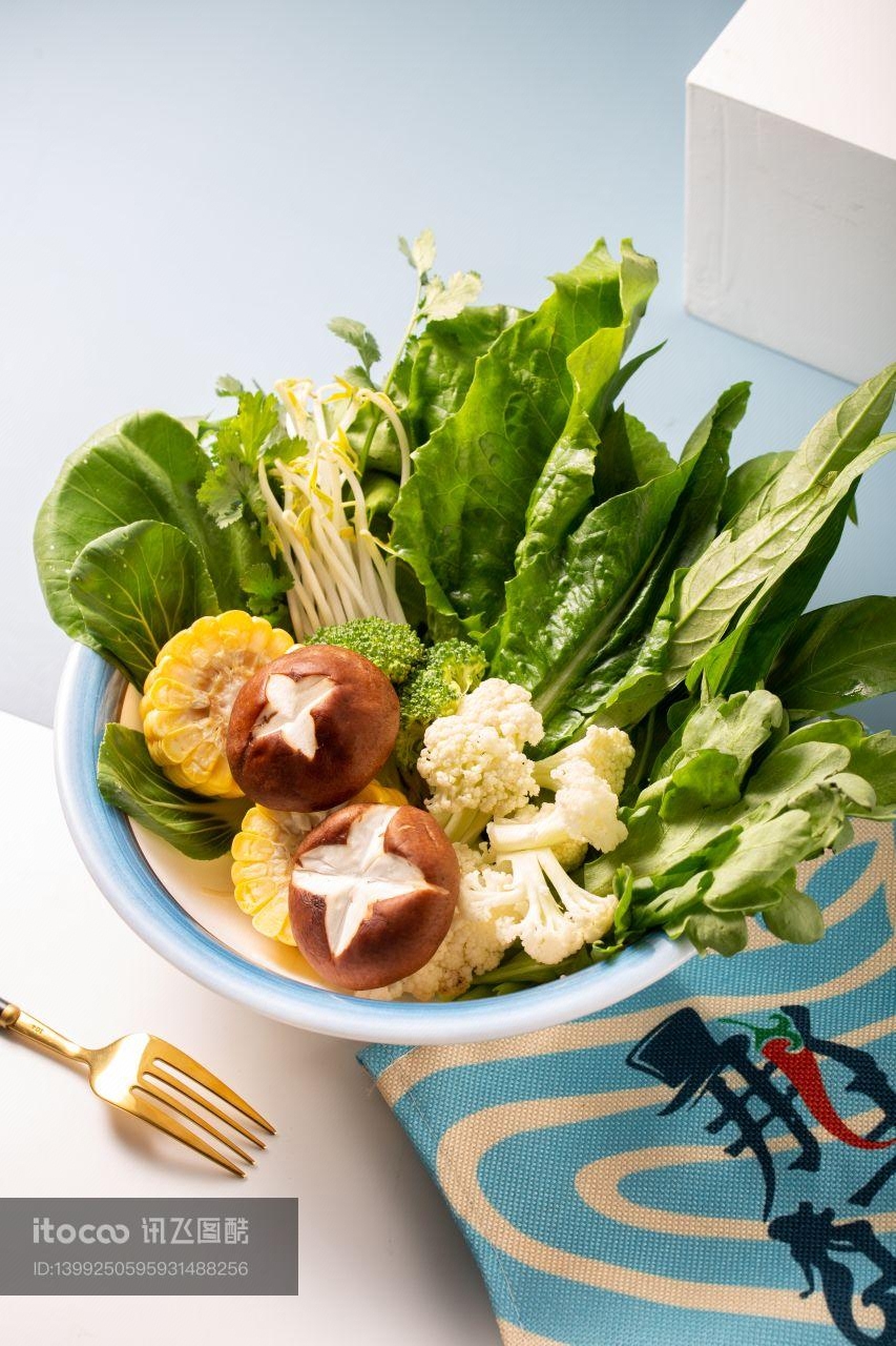 食材拼盘,香菇,花菜