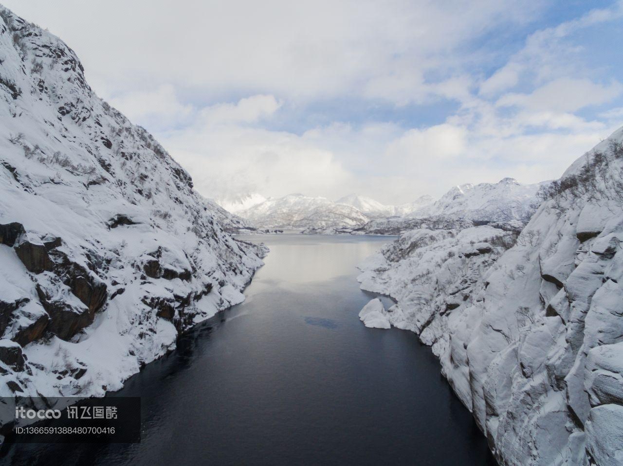 挪威,冰雪,自然风景