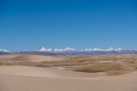 自然风光,天空,沙漠,全景,雪山