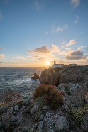 海洋,海岛,自然风光,天空,岩石,全景,太阳,植物,灌木,灯塔