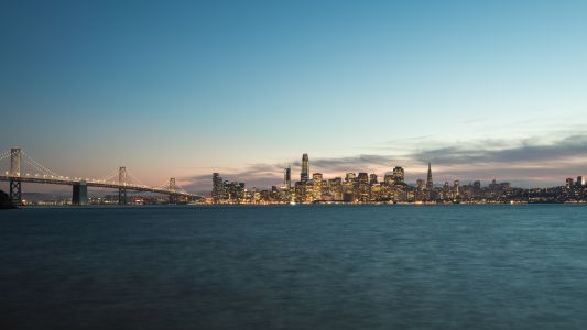 美国,海洋,国外,自然风光,城镇,天空,都市,桥,全景,建筑