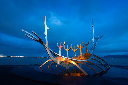 冰岛,摄影,船的雕塑,城镇,国外,夜晚,海洋,船 ,建筑