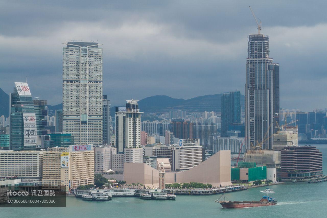 城镇,香港,海洋