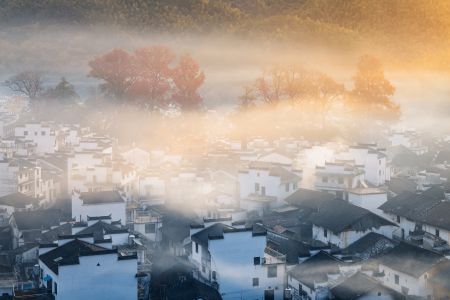 建筑,山川,民居,城镇,自然风光,全景,中国,江西,婺源