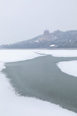 雪,自然风光,湖泊,颐和园,中国,北京,古典园林,建筑,山川,塔,树木