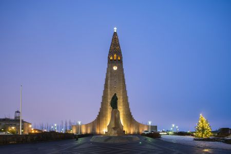 现代建筑,冰岛,雷克雅未克,纪念碑,城镇,建筑,国外,建筑夜景,都市夜景