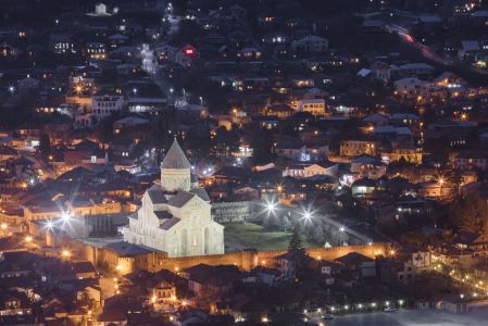 建筑,城镇,夜晚,国外,格鲁吉亚