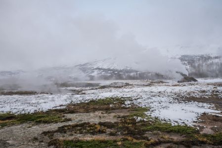 雪山,间歇泉,水蒸气,自然风光,山川,冰雪