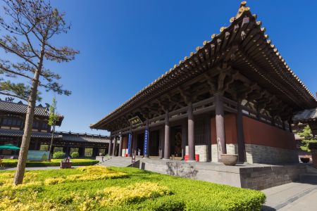 寺庙,建筑,宗教文化,传统建筑,中国,山西,大同,城镇,树木,植物